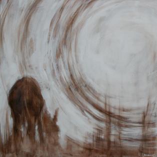Linda Lemaire senza titolo (asino con luna bassa (80×80)